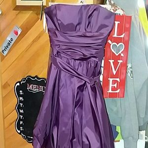 strapless purple dress